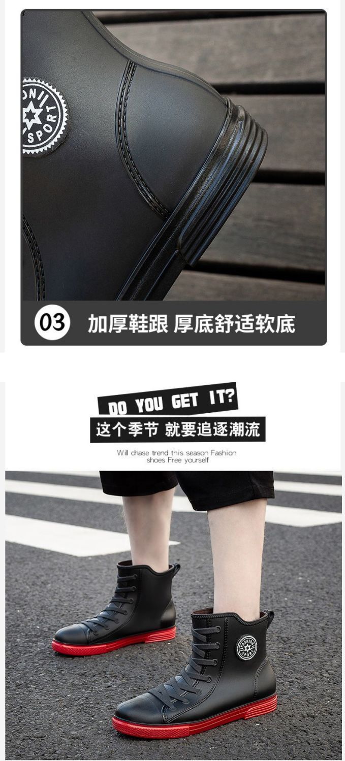 一件代发雨鞋男款中筒雨靴四季中帮情侣水鞋防滑防水女耐磨橡胶鞋详情5