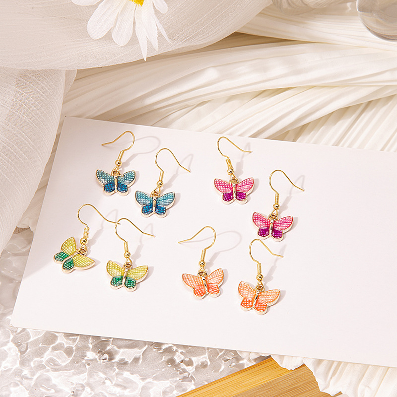 日韩系卡哇伊可爱七彩流苏卡通款少女耳环耳钩小清新风耳饰品详情2