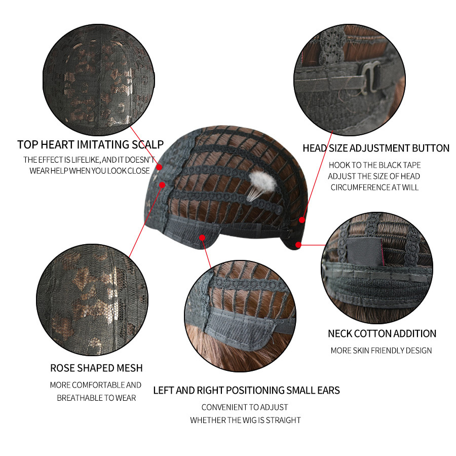 Natural long straight hair, air bangs wig, fluffy and popular online hair wig, 26-inch synthetic wig pic 8