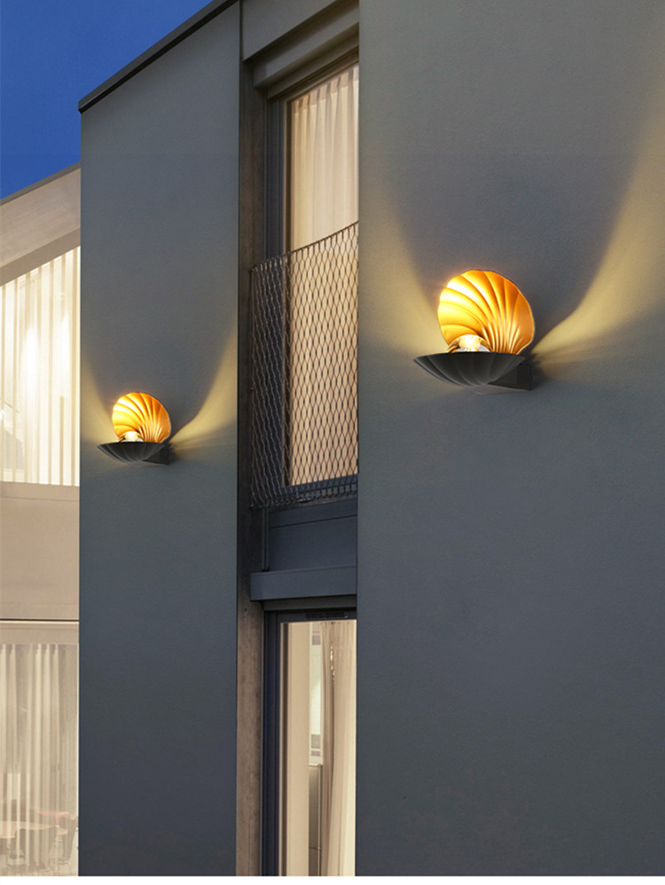 Shell wall lamps, outdoor waterproof, hotel, homestay, villa, courtyard, corridor, aisle, balcony, bedside, bedroom decorative lights pic 5