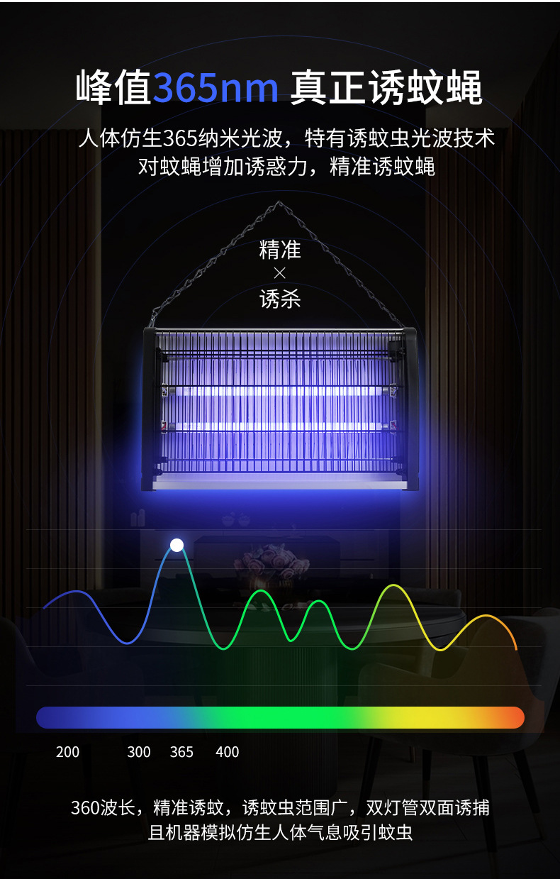 Amazon Cross-border 110V commercial mosquito-killing lamp wonder led electric shock outdoor household mosquito attraction, mosquito repellent and fly-killing lamp pic 12