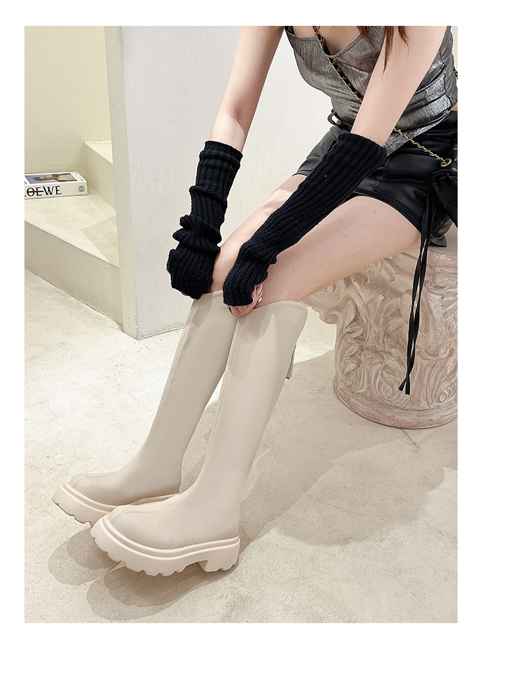骑士靴长筒靴女胖mm粗腿大筒围厚底大码长靴宽脚高筒加肥女靴批发详情6