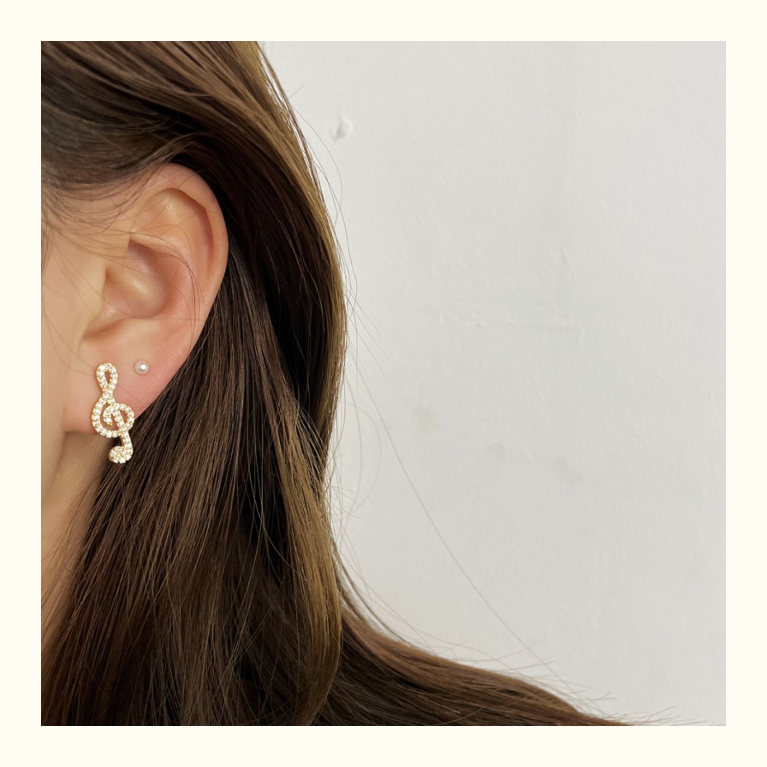 法式小众个性耳环女S925银针不对称音符耳钉耳坠浪漫温柔气质耳饰详情4