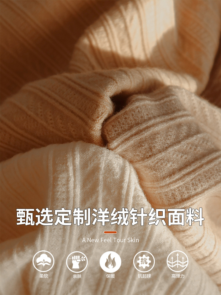 白色打底衫女秋冬季内搭2024新款半高领木耳边针织衫中领长袖毛衣详情1