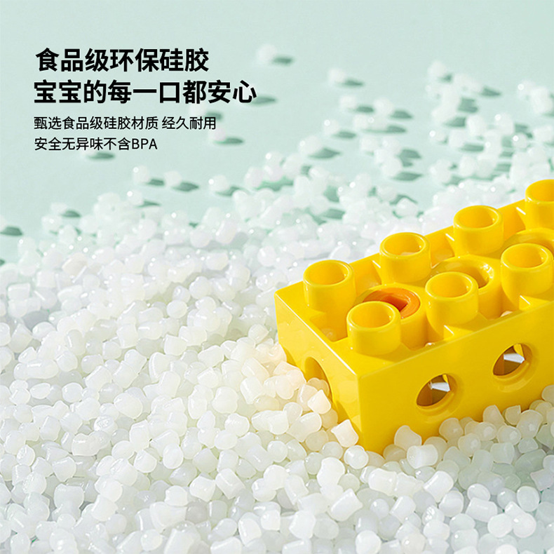 硅胶儿童餐具食品级圆形分格餐盘母婴餐具宝宝辅食碗叉勺围兜套装详情4