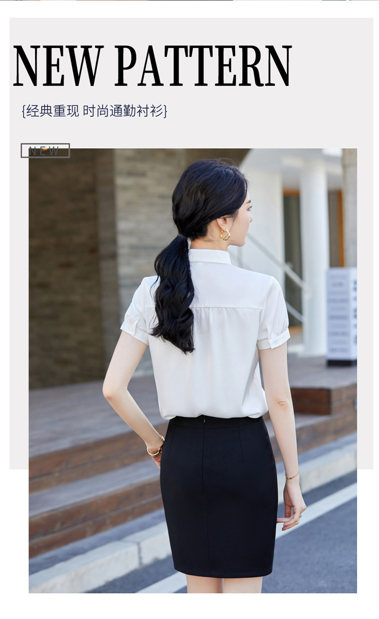 The 2022 summer new style of elegant professional shirts for women, fashionable and stylish short-sleeved commuting satin shirt work clothes pic 42