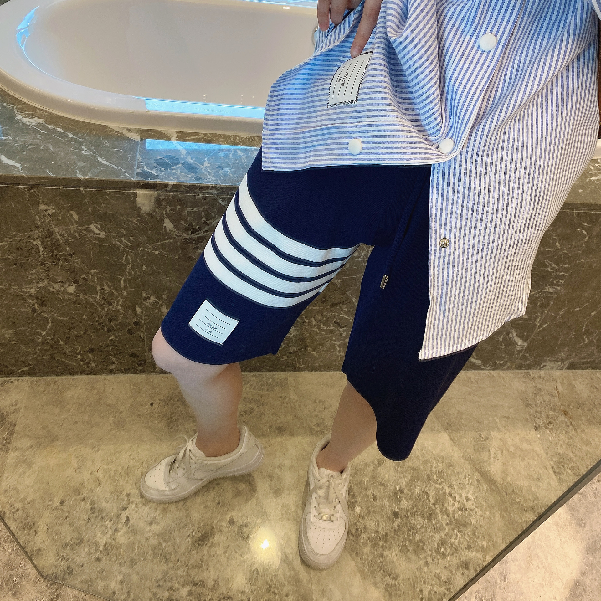 TB casual trendy brand poplin slim-fit solid white shirts for men and women, Oxford fabric shirts for women with long sleeves pic 47