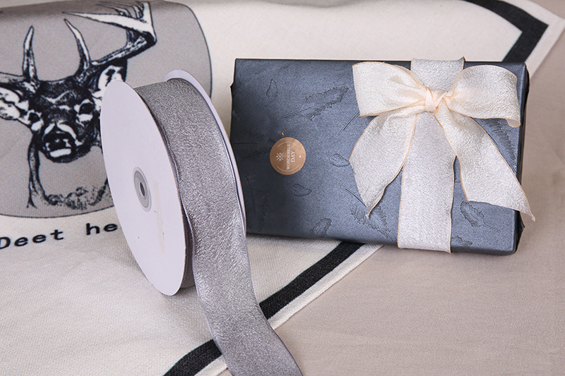 Dingxin fish tail Ribbon wholesale Korean version wave-burned edge yarn ribbon handcrafted hair accessory bow gift box packaging ribbon pic 11