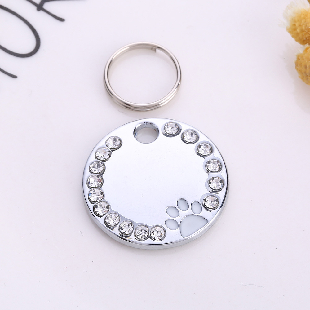 Pet accessories: Multi-color oil drip, foot print, pet dog tag, outdoor anti-loss engraved with diamond cat necklace pendant pic 11