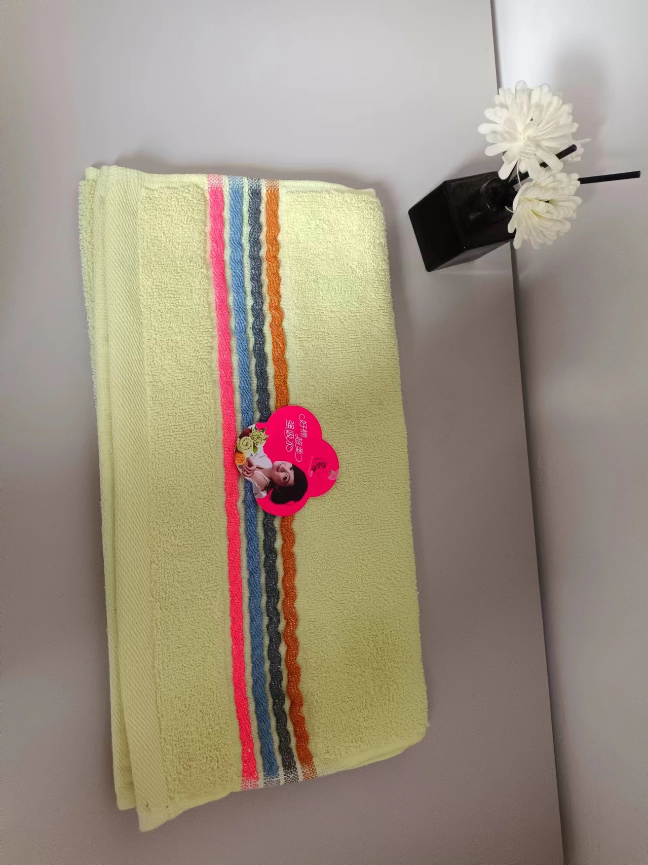 Wholesale color-striped towels, plain adult absorbent face towels, household facial cleansing gifts, embroidered logos pic 8