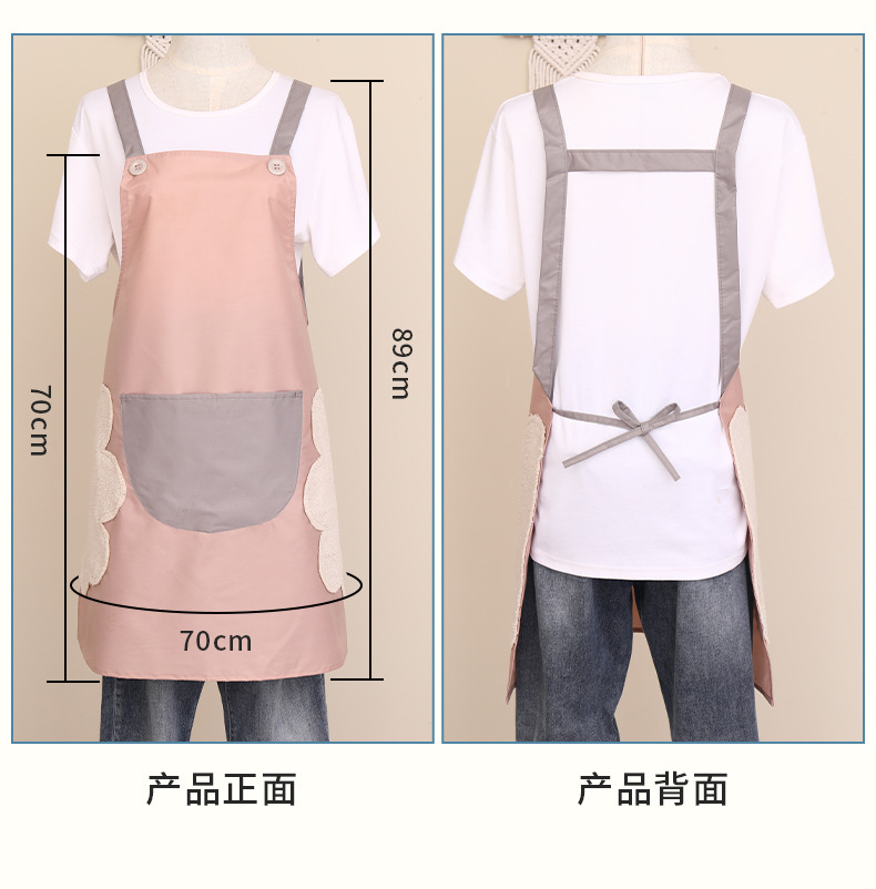 Apron Home kitchen waterproof and oil-proof 2022 new style popular catering special men's and women's printed work clothes waist for summer pic 14