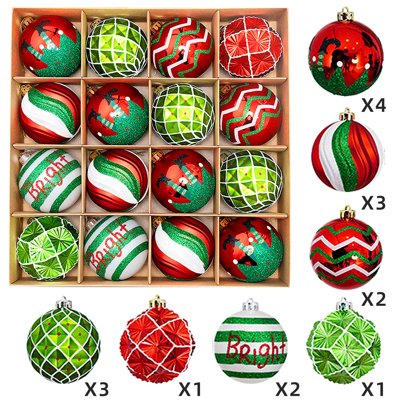 Temu/SHEIN Christmas decorations: Electroplated deer plastic balls, painted Christmas ball sets, Christmas tree pendants pic 28
