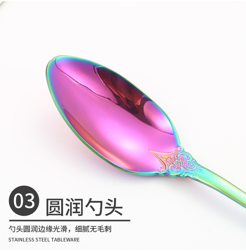 跨境亚马逊不锈钢餐具复古宫廷5主件4人份酒店牛排刀叉勺20件套装详情10