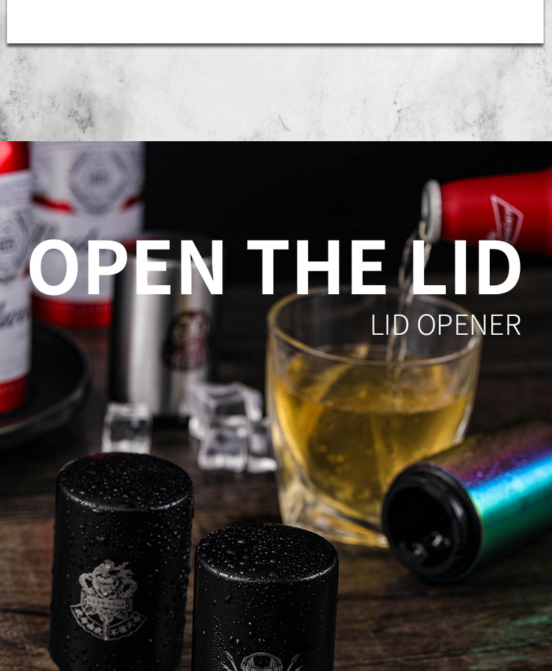 Cross-border beer bottle opener creative stainless steel bottle opener press automatic cap opener advertisement non-destructive beer screwdriver pic 9