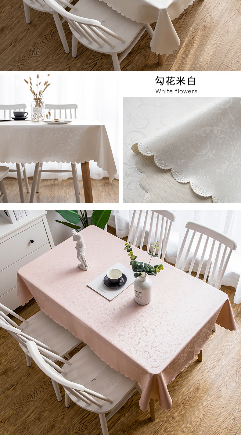 Cross-border delivery of European-style waterproof tablecloths, heat-resistant, oil-resistant, no-wash tablecloths, household tablecloths, rectangular coffee table tablecloths pic 21