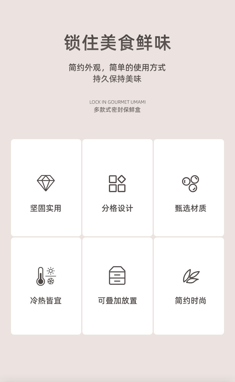 密封保鲜盒冰箱收纳便当盒高硼硅玻璃卡扣带盖食物整理微波加热详情2