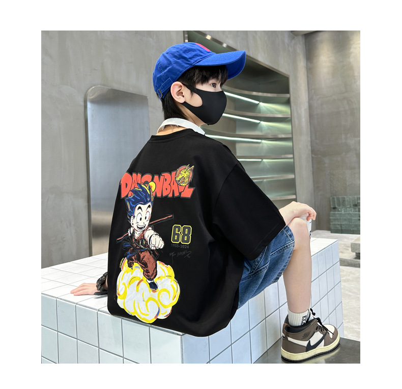 男童短袖T恤夏季薄款半袖纯棉儿童夏装2024新款汗衫中大童夏款潮t详情31