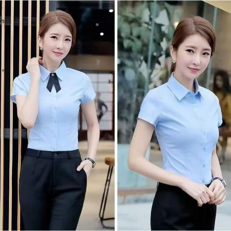 八字领结女黑色藏蓝色搭配衬衣酒店西服装饰品纽扣饰可拆式领花详情9