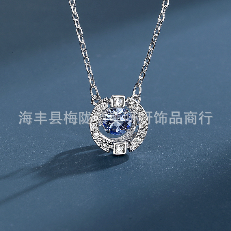 施家经典款跳动的心 采用施华洛世奇水晶元素灵动的心项链女批发详情4