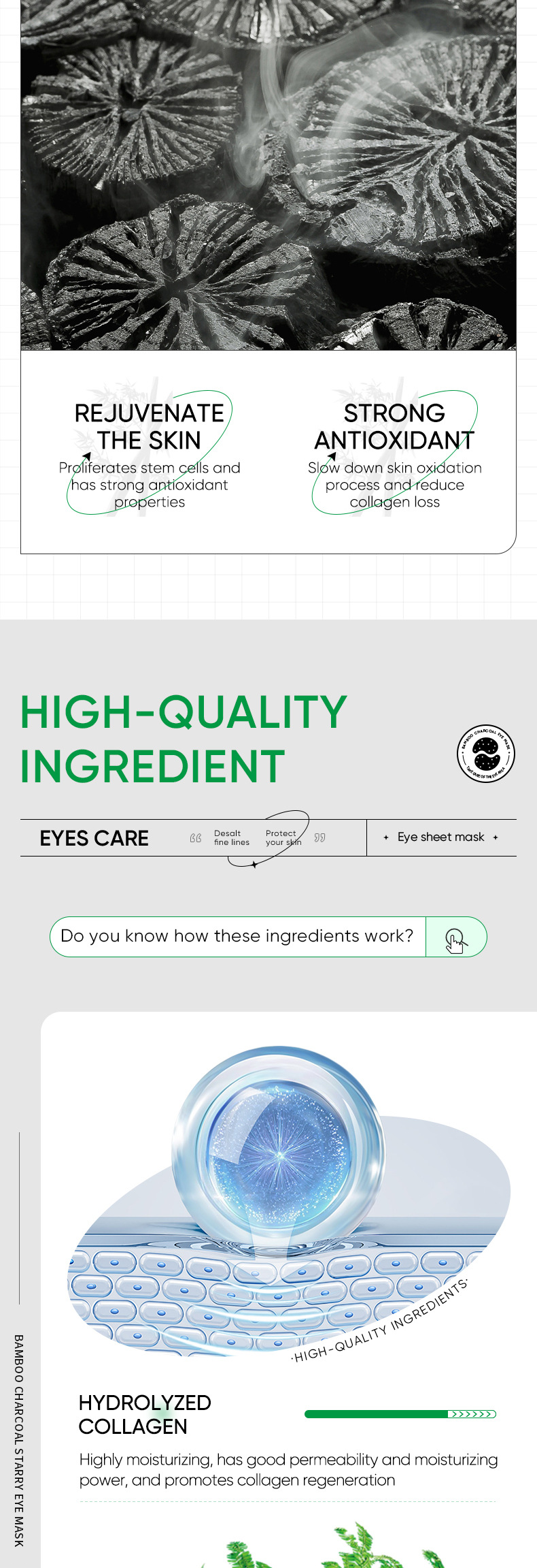 All-english starry sky eye mask box set SADOER Bamboo Charcoal rose Moisturizing and improving dark circles cross-border export wholesale pic 7