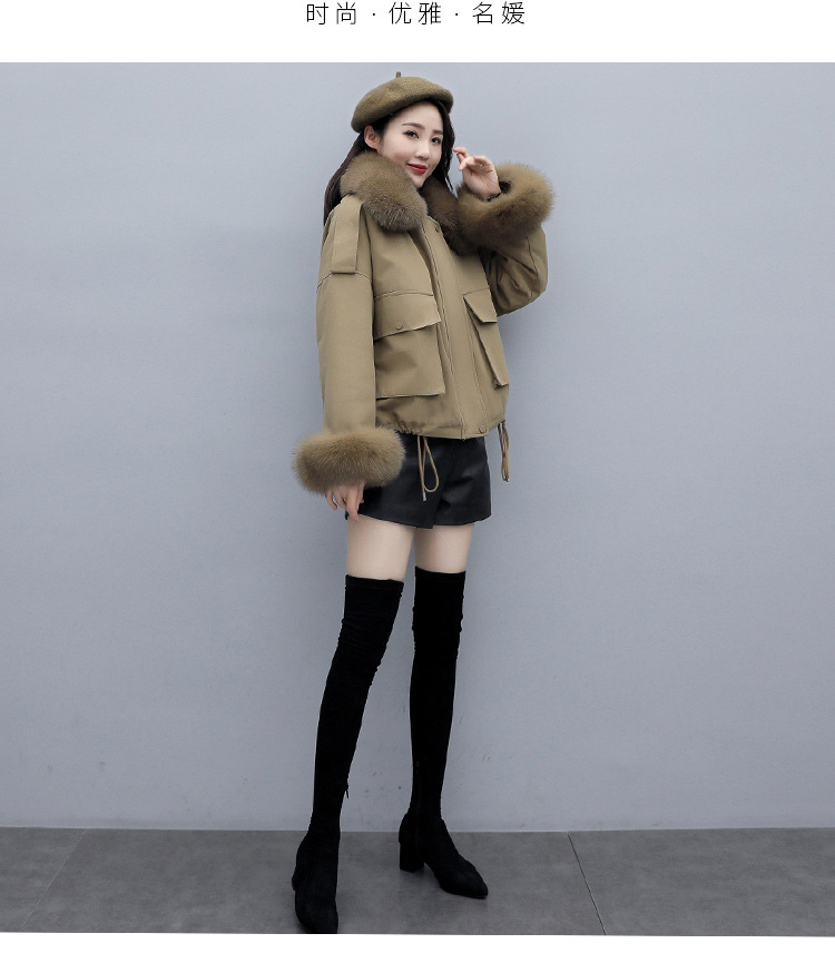 Down cotton-padded jacket for women, short style 2020 winter new Korean style, fashionable and loose, petite petite parka cotton-padded jacket with down cotton-padded jacket pic 21