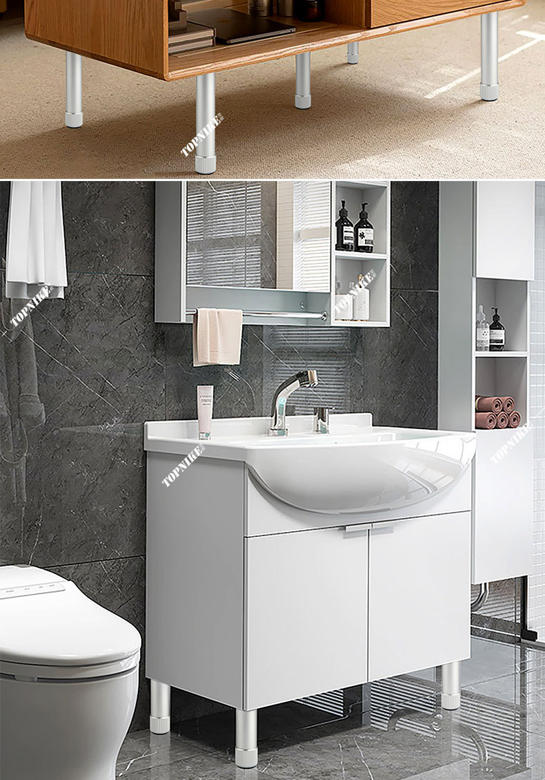 Top Nai aluminum alloy cabinet legs, bathroom cabinet legs, round and adjustable furniture feet, cylindrical support, produced in Foshan pic 33