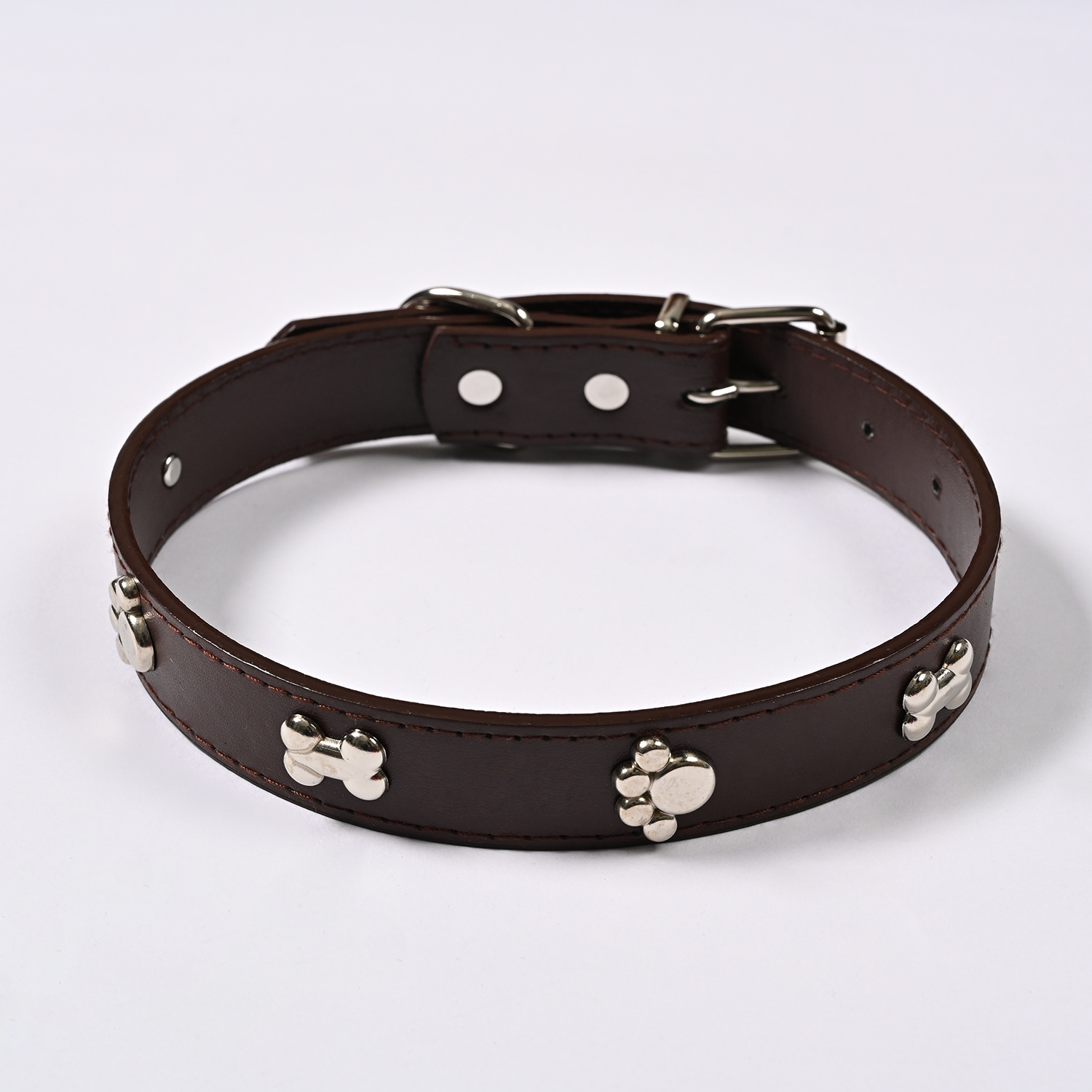 Wholesale of PU leather dog collars, fashionable and durable, adjustable small, medium and large dog neck and collar pet supplies pic 11