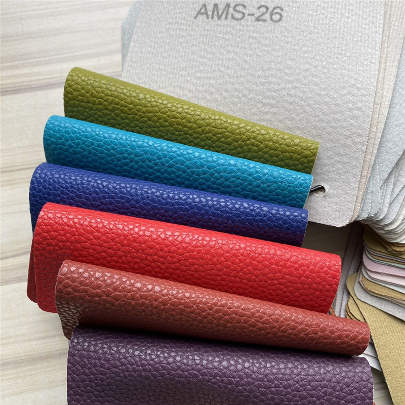 AMS large litchi pattern PVC artificial leather sofa furniture, car seats, soft and hard packaging, background wall decorative leather fabric pic 7