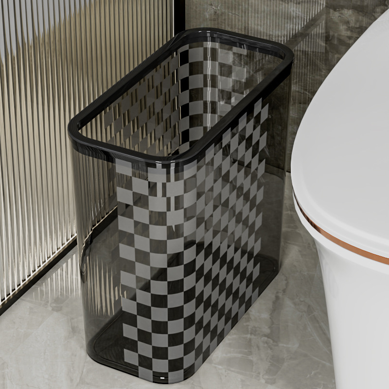 Light luxury Nordic ins desktop trash can, light luxury cosmetics storage box, living room dining table, bathroom round pressure ring trash can pic 13