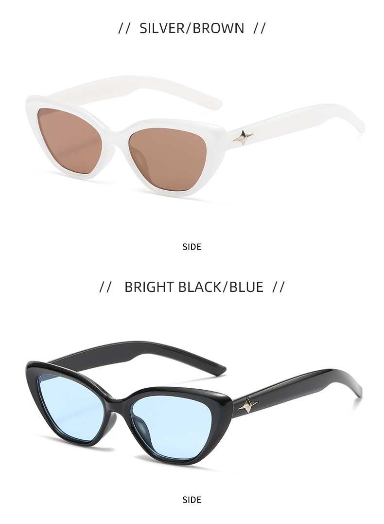 复古三角猫眼小脸墨镜女 高级感ins黑色小框太阳眼镜防晒造型拍照详情16