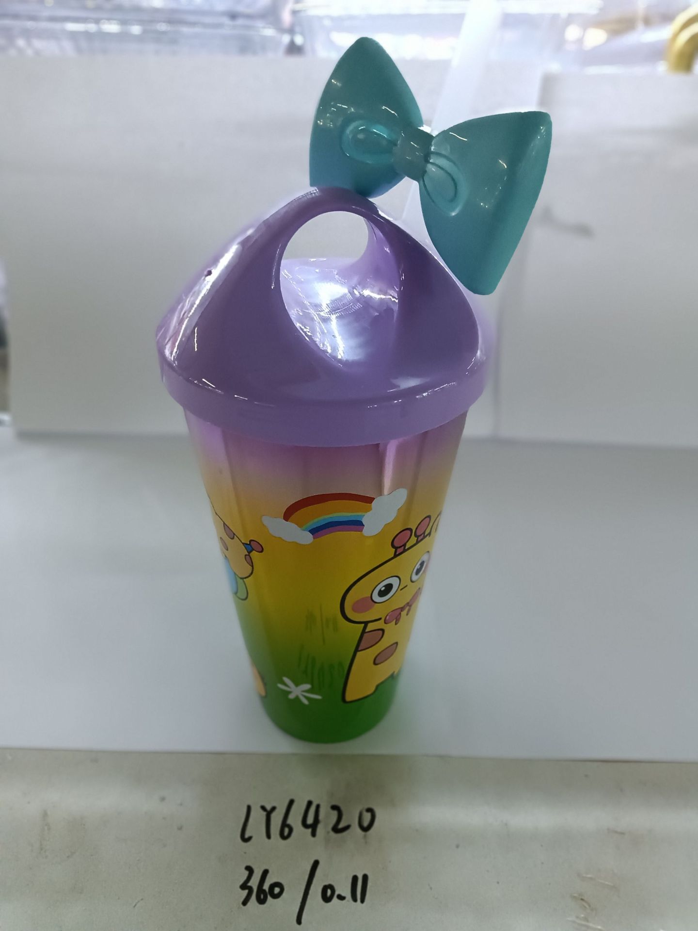 外贸产品卡通吸管杯发光塑料杯太空杯随手杯儿童果汁杯创意水杯 pic 5