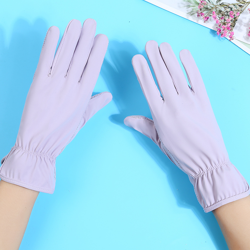 防晒手套防紫外线薄款夏季防滑透气遮阳开车电车骑行男女触屏手套详情3