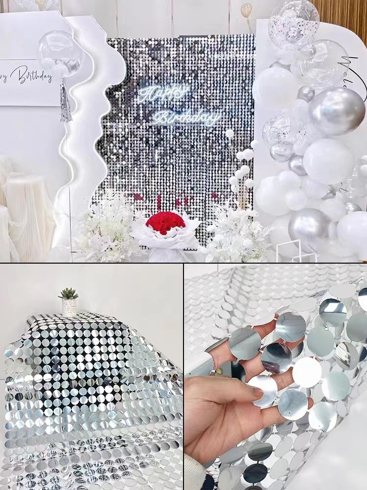 新款透明带孔亮片风动板亮片门头风动扣板广告牌装饰动感扣板舞台详情15