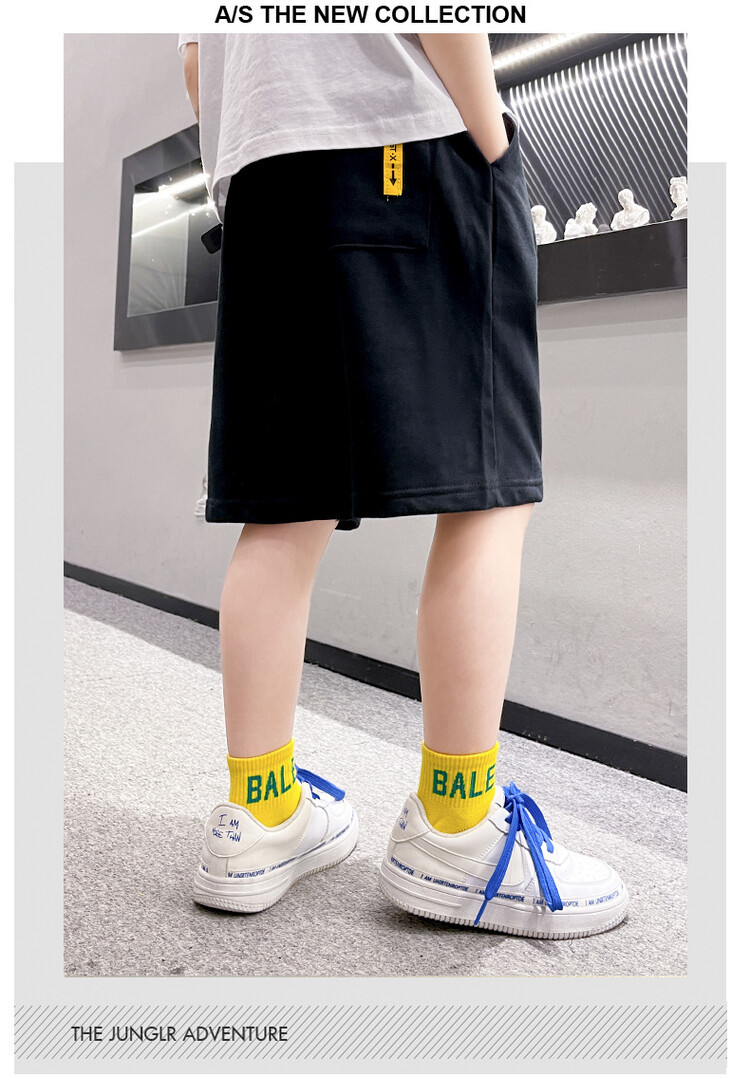 The 2022 new summer loose and stylish cotton capri shorts for boys are a trend of casual summer pants for middle-aged children pic 9