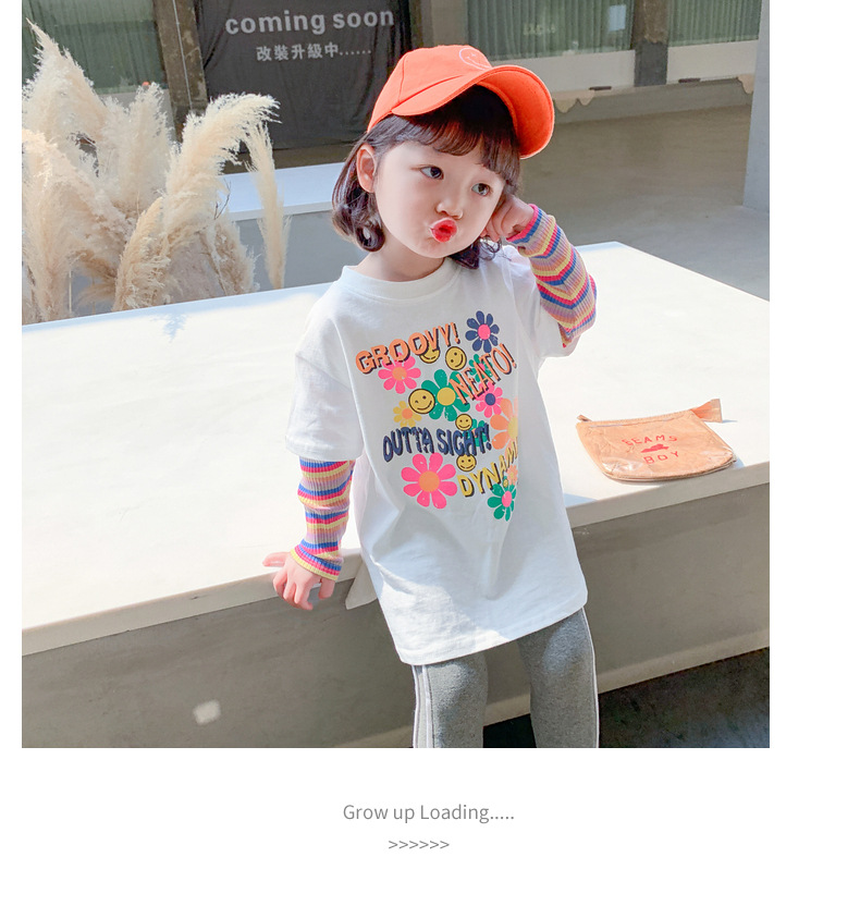 Two new autumn long-sleeved T-shirts for girls in 2024, trendy autumn base shirts for children pic 11