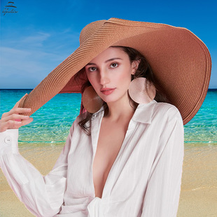2023 New style denim hat for women, hollowed-out and foldable papyrus, Western denim hat, European and American cross-border trade straw hat pic 13
