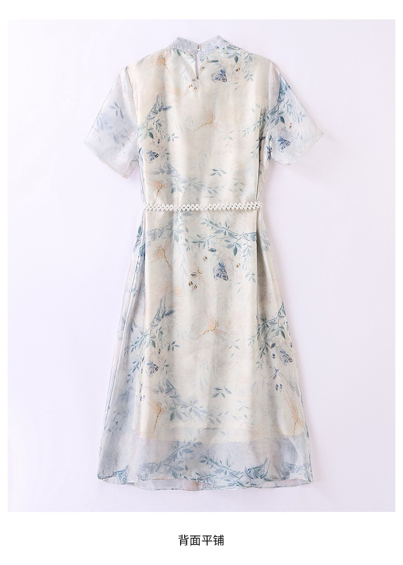 新中式国风改良旗袍连衣裙女夏2023新款显瘦气质中年妈妈薄纱裙子详情28