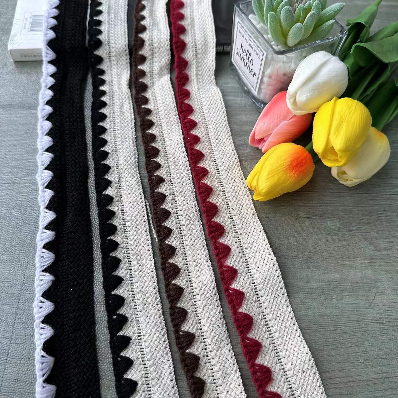 1.5cm3.0cm黑白花边包边条车线贝壳折边服装窗帘衣服服饰辅料详情2