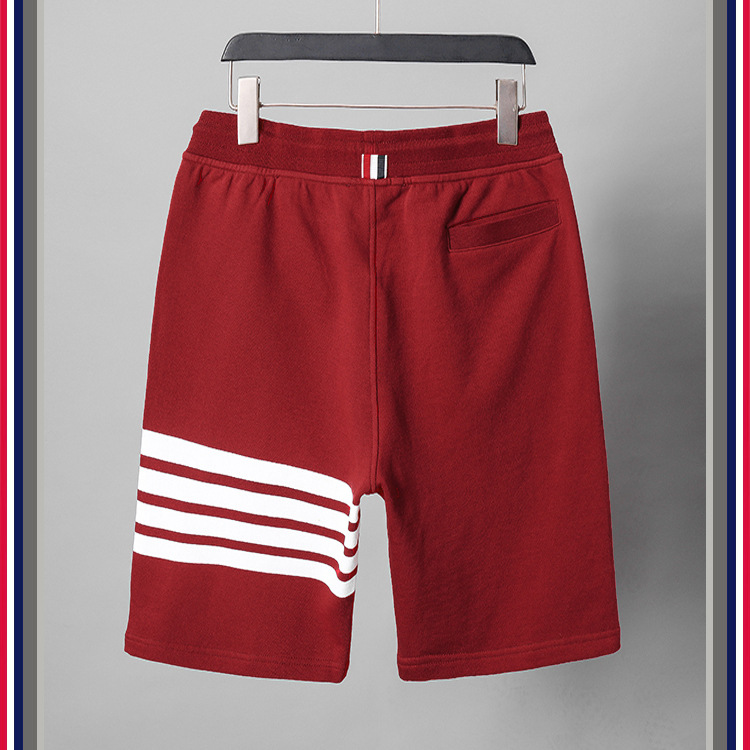 TB teñido teñido cuatro barras rayas moda hombre verano moda pantalones de algodón moda marca pantalones medios pantalones deportivos pantalones casuales hombres pic 45