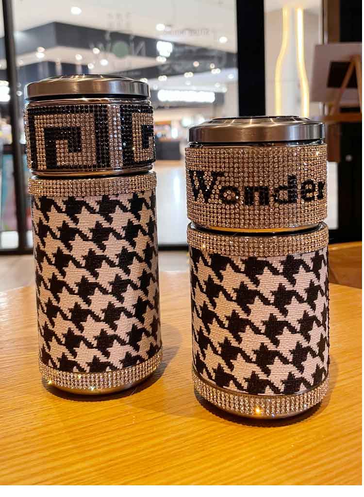 批发保温杯女士高颜值便携杯子茶水分离智能不锈钢ins镶钻可爱小详情2