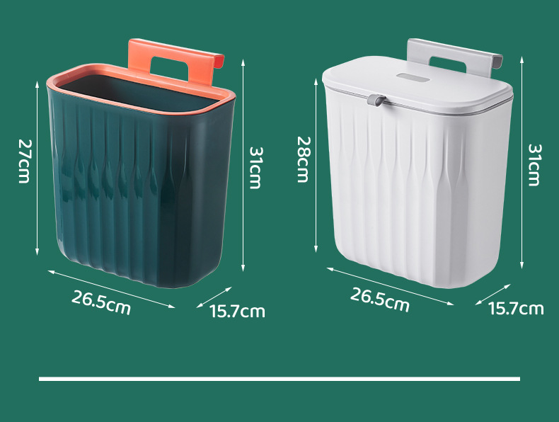 G468-708-709 Kitchen trash can wall-mounted, household covered toilet, bathroom, living room, wastebasket, kitchen waste hanging type pic 12
