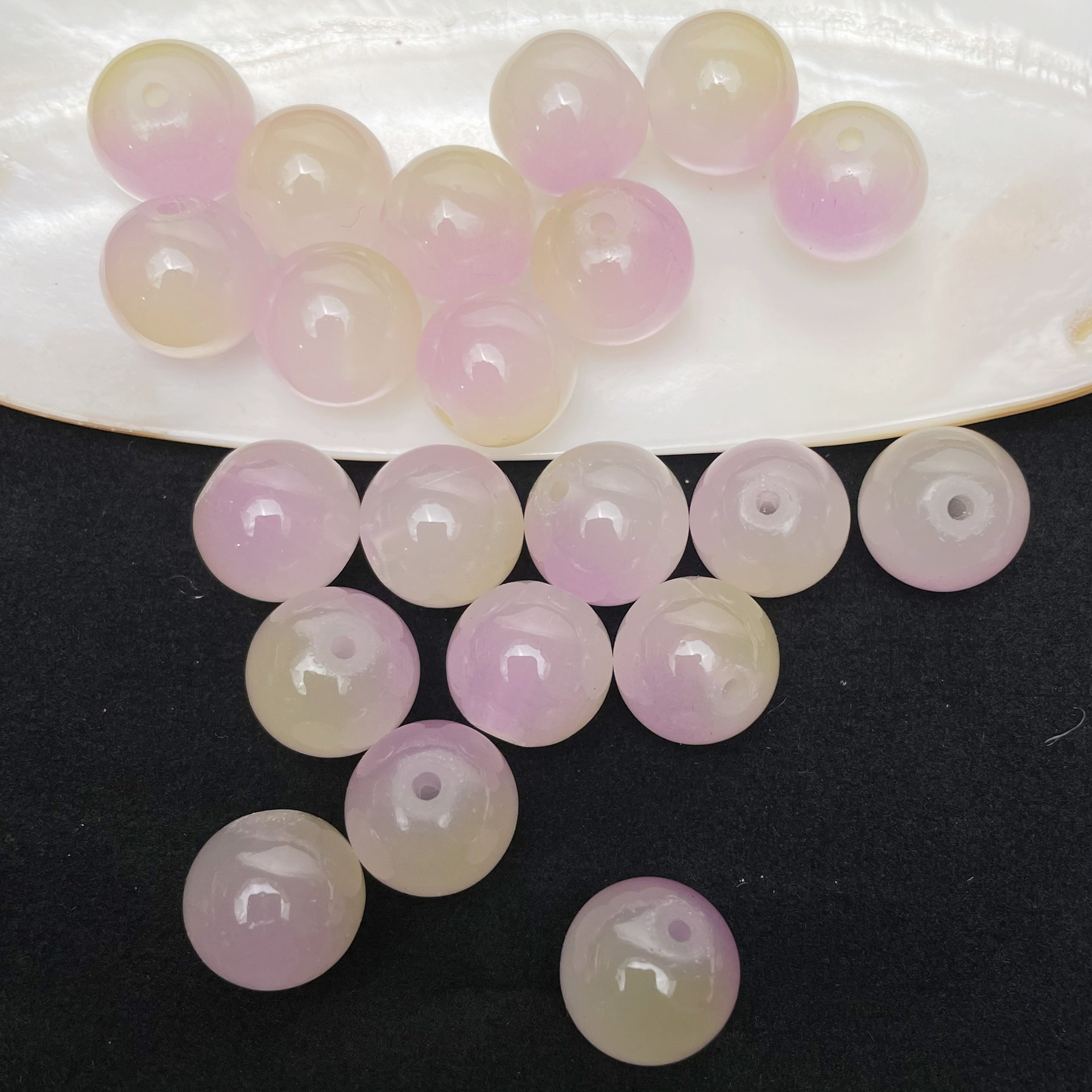 现货6 8 10mm双色玻璃珠子散珠手工diy手串配件批发项链饰品材料详情6