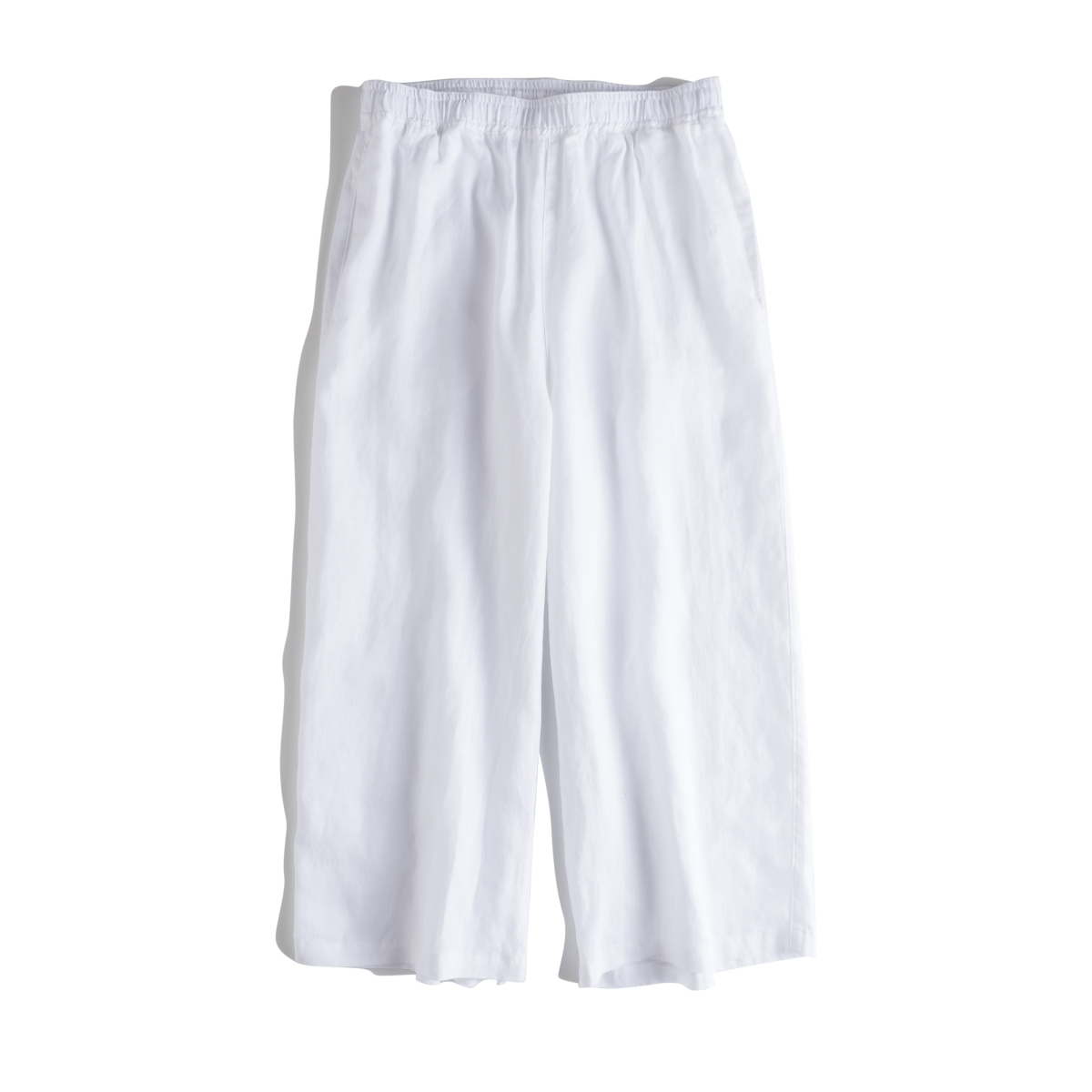 春夏新款法国亚麻阔腿裤九分休闲文艺宽松松紧腰抽绳女式麻裤#000详情7