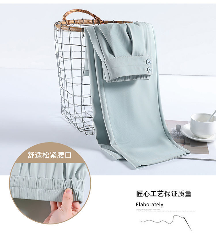 Ice Silk suit pants for women in Spring/Summer 2022: High-waisted, drape, thin, petite, cigarette tube pants, Harun pants, radish pants, nine-inch pants pic 17