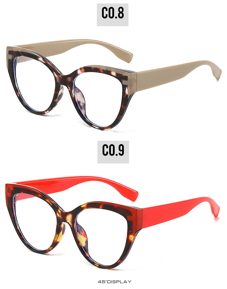 2024 New cross-border color-blocking sunglasses for women with large faces to look slimmer, cat-eye fashionable and versatile sunglasses for sun protection and shading pic 12