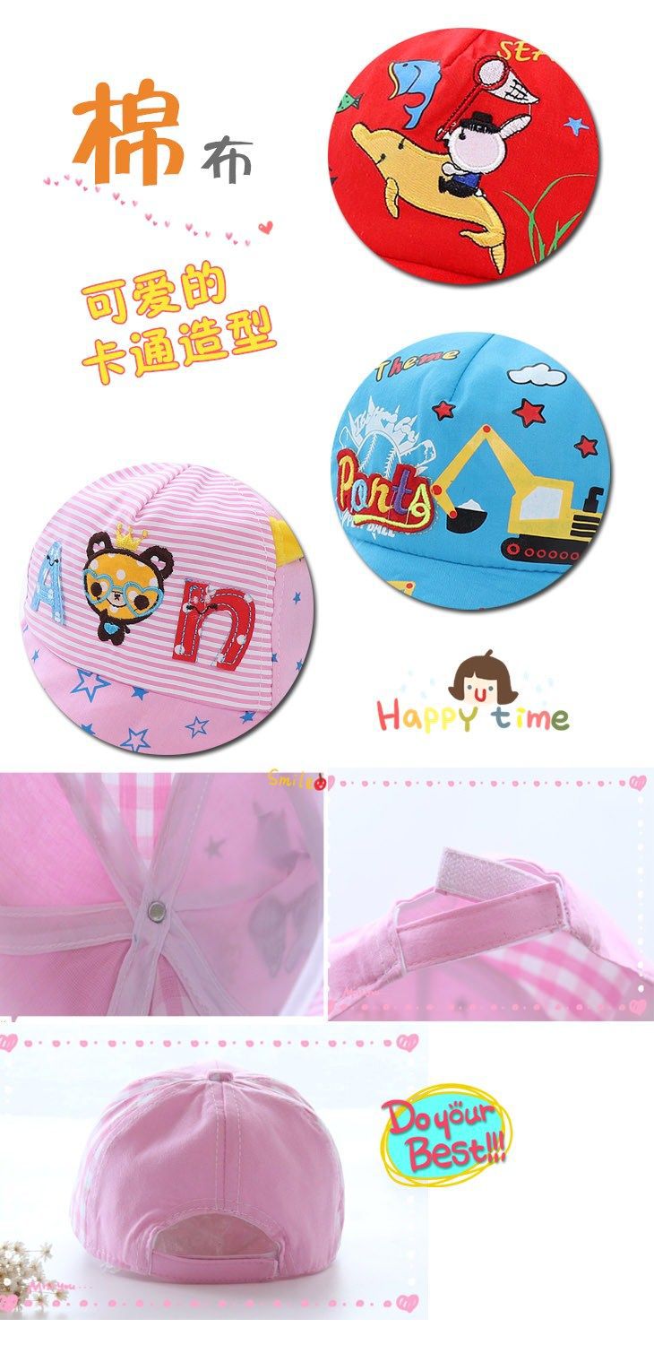 Summer hats for boys and girls aged 3 to 6 months, baby hats, spring and autumn baseball caps, hats for boys and girls, and thin baby hats pic 1