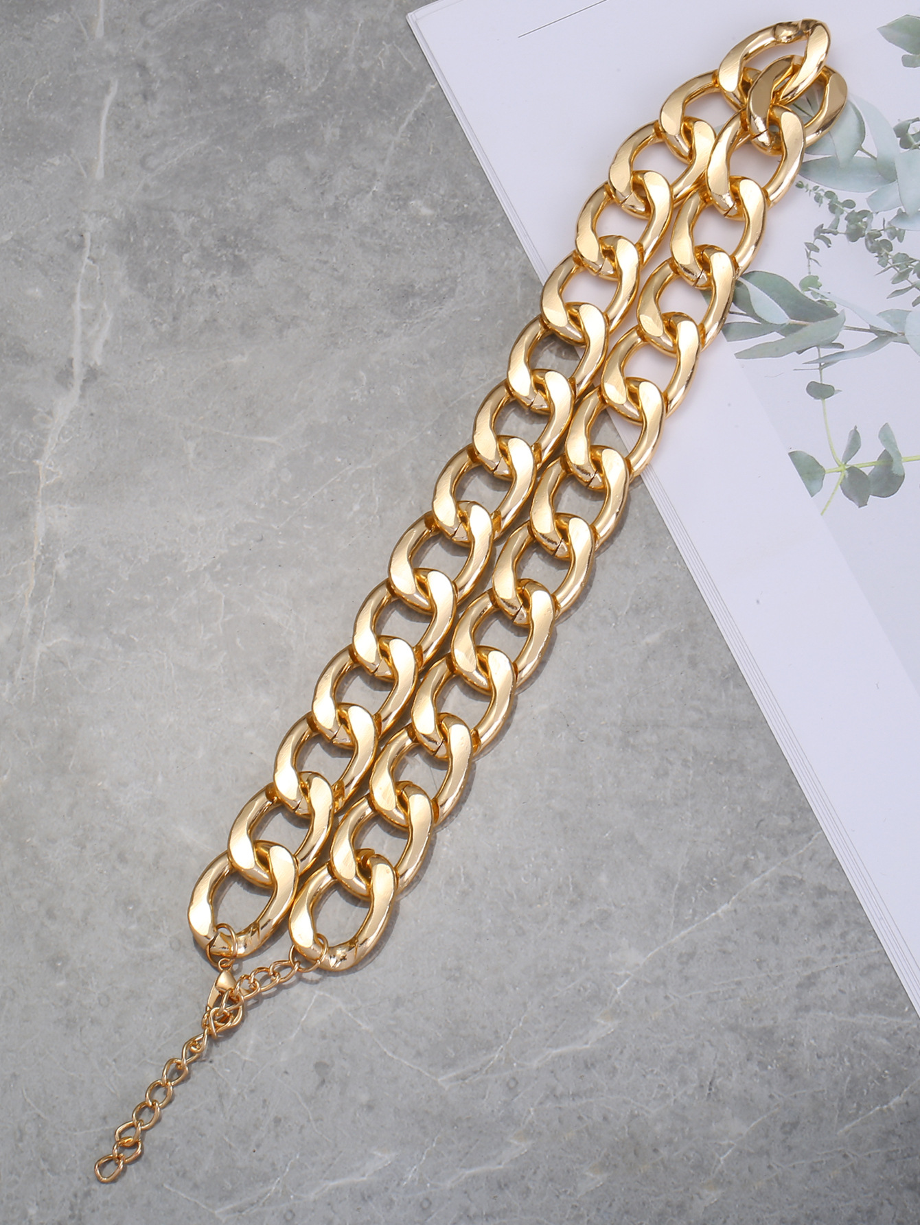 A new type of simple single-layer trendy and individualistic aluminum thick chain necklace for both men and women, featuring cross-border fashion street style accessories from Europe and America pic 4