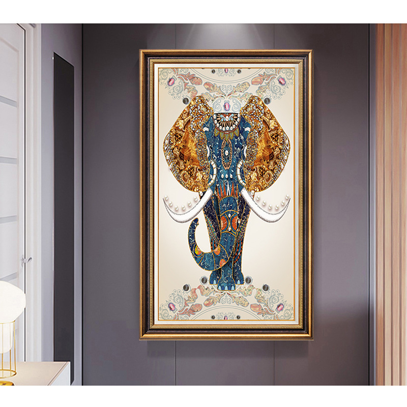 American-style entrance foyer hanging paintings, modern art, European-style vertical corridor and passageway decorative paintings, grand murals, large size pic 25