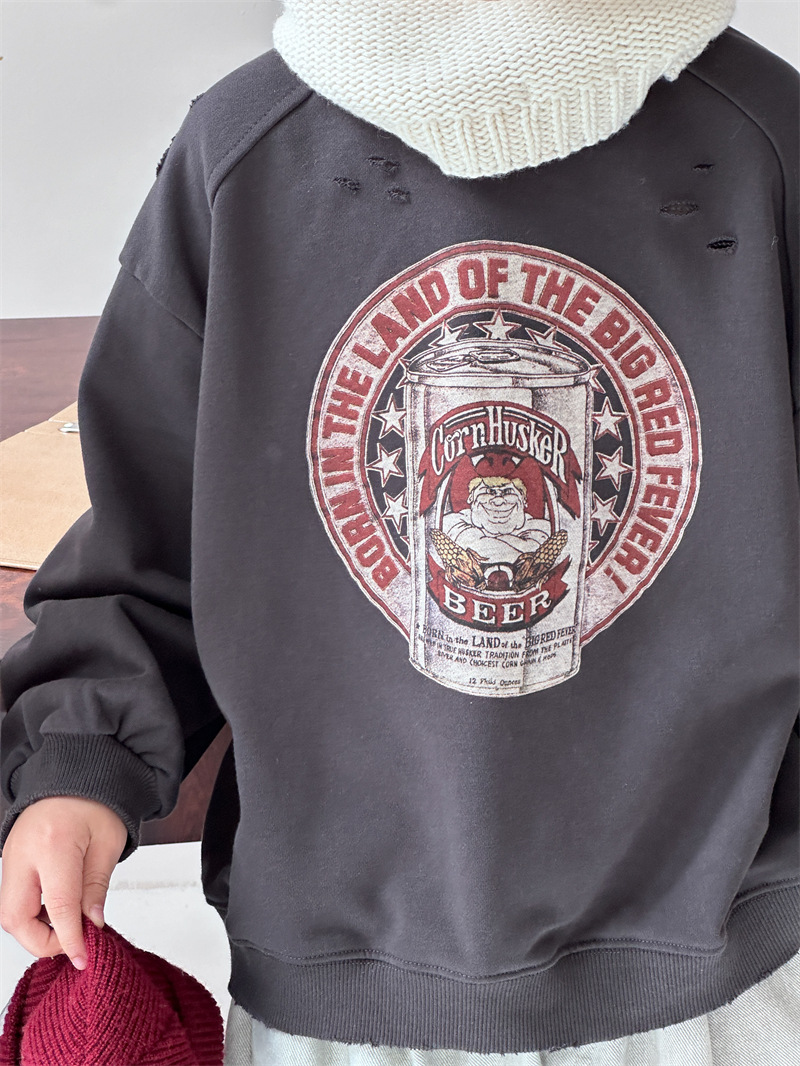 2024秋季新款韩版儿童宽松卫衣男女童百搭印花圆领套头上衣潮详情14