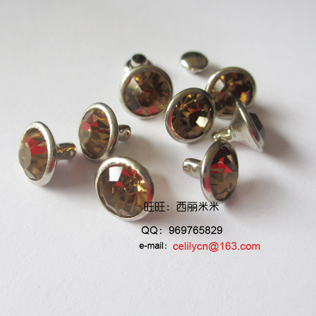 现货管钻撞钉DIY钻钉宠物脖套玻璃A钻皮带铆钉镶钻钮扣彩色详情22